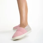 Papuci dama roz din material textil Rogina