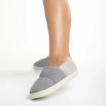 Papuci dama gri din material textil Rogina