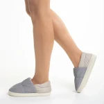 Papuci dama gri din material textil Rogina