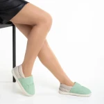 Papuci dama verzi din material textil Rogina