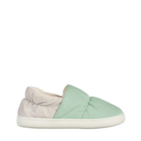 Papuci dama verzi din material textil Rogina