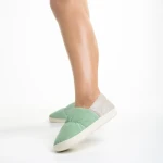 Papuci dama verzi din material textil Rogina