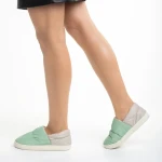 Papuci dama verzi din material textil Rogina