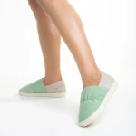 Papuci dama verzi din material textil Rogina