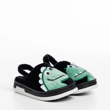 Papuci copii negri din material textil Vertis