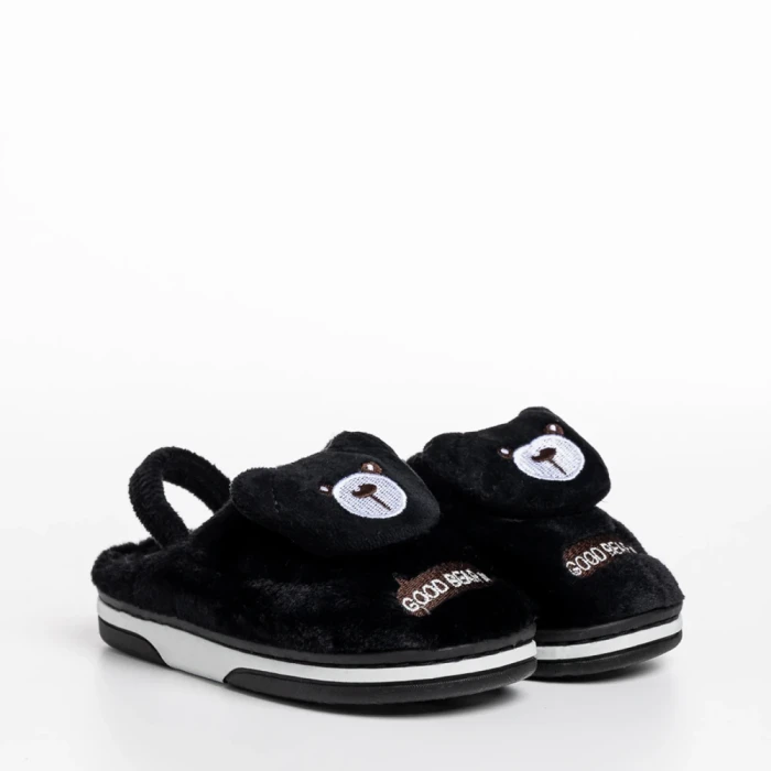 Papuci copii negri din material textil Ronnie