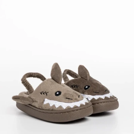 Papuci copii bej din material textil Vanden