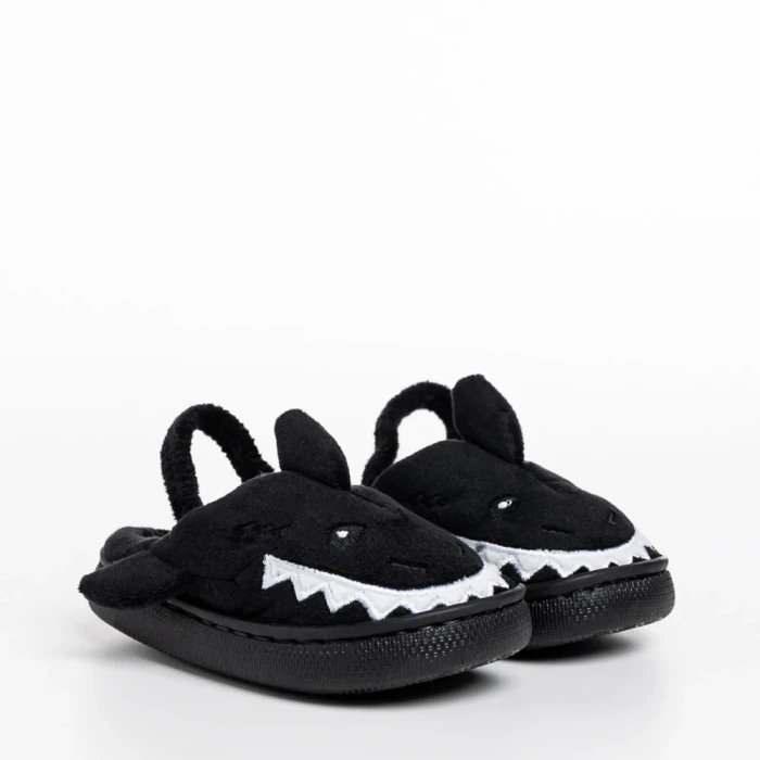 Papuci copii negri din material textil Vanden