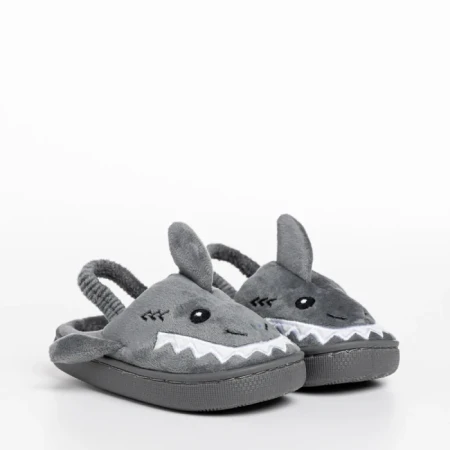 Papuci copii gri din material textil Vanden