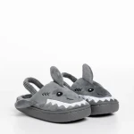 Papuci copii gri din material textil Vanden