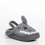 Papuci copii gri din material textil Vanden