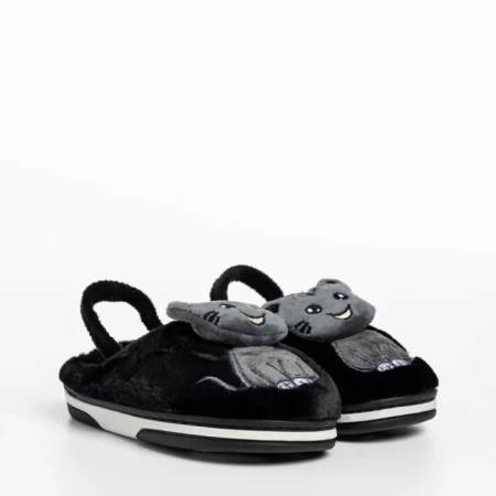 Papuci copii negri din material textil Sivan