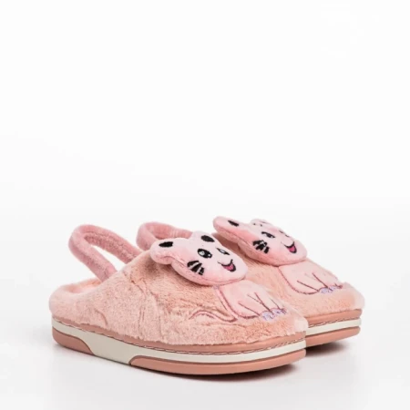 Papuci copii roz din material textil Sivan