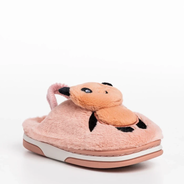 Papuci copii roz din material textil Pierre