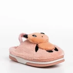 Papuci copii roz din material textil Pierre