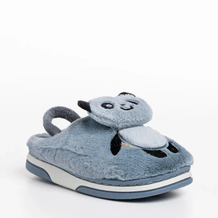 Papuci copii gri din material textil Pierre