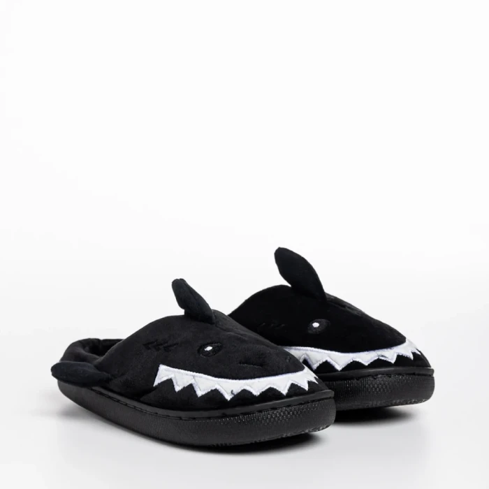 Papuci copii negri din material textil Vanden