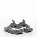 Papuci copii gri din material textil Vanden