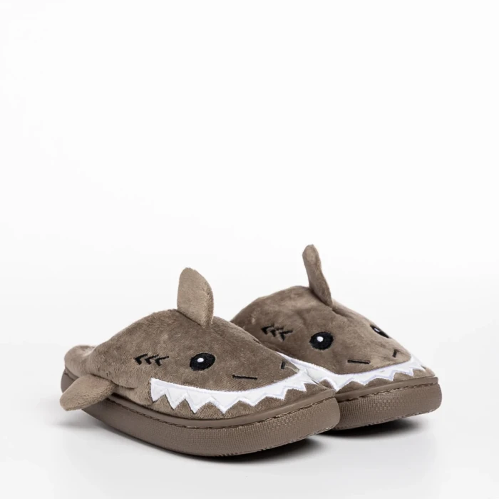 Papuci copii bej din material textil Vanden