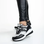 Pantofi sport dama negri din piele ecologica Ramonda