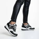 Pantofi sport dama negri din piele ecologica Ramonda