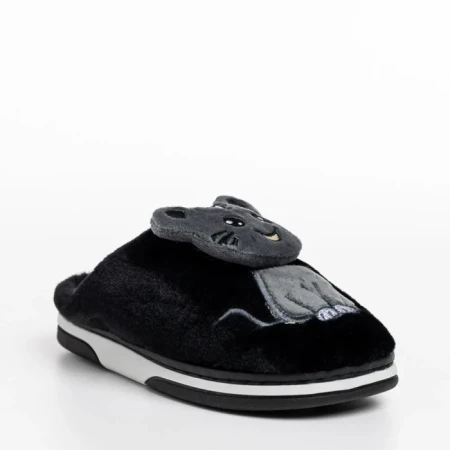 Papuci copii negri din material textil Sivan