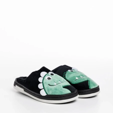 Papuci copii negri din material textil Vertis