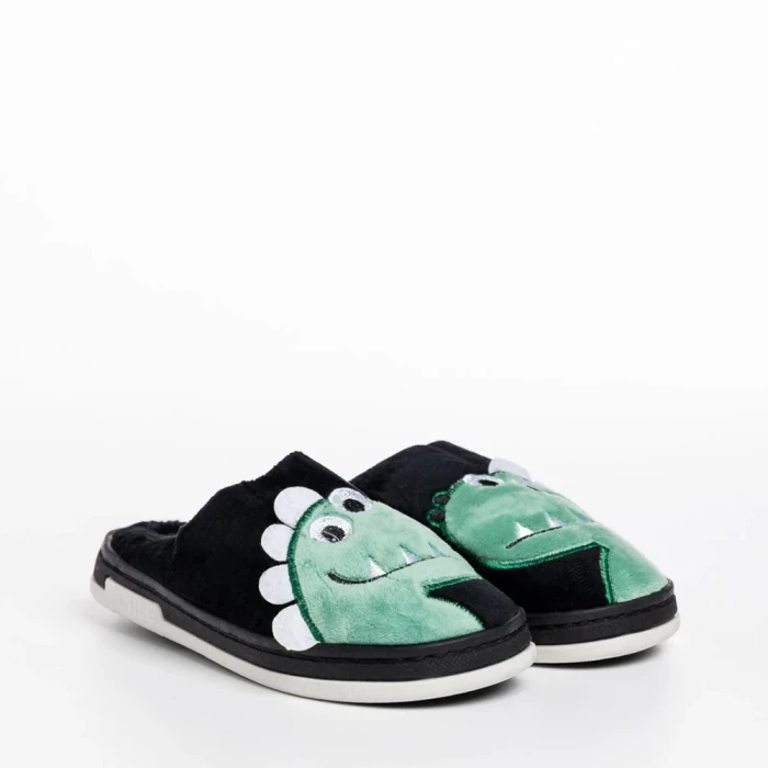 Papuci copii negri din material textil Vertis