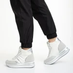 Pantofi sport dama albi din piele ecologica Rakayla