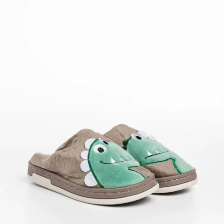 Papuci copii bej din material textil Vertis