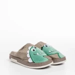 Papuci copii bej din material textil Vertis