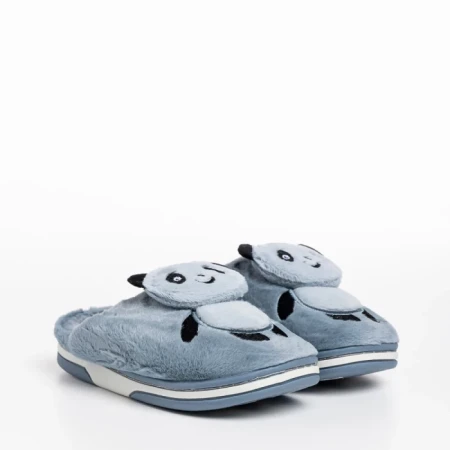 Papuci copii gri din material textil Pierre
