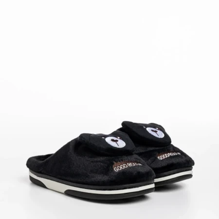 Papuci copii negri din material textil Ronnie