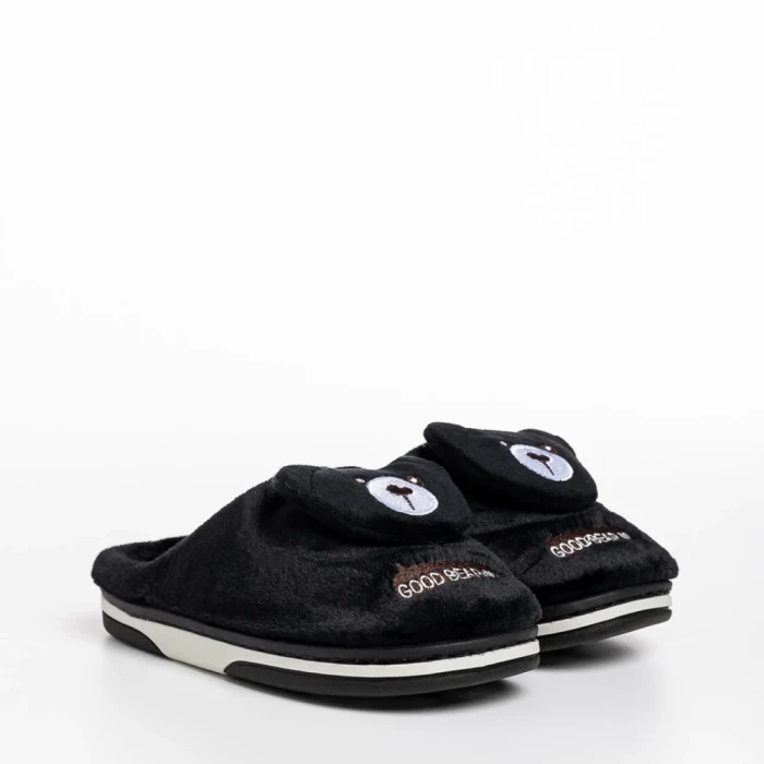 Papuci copii negri din material textil Ronnie