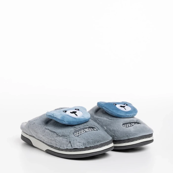 Papuci copii gri din material textil Ronnie