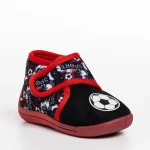 Papuci copii negri cu rosu din material textil Solina