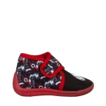 Papuci copii negri cu rosu din material textil Solina