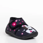 Papuci copii negri din material textil Sadira