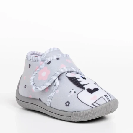 Papuci copii gri din material textil Sadira