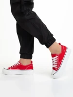 Tenisi dama rosii din material textil Lariah