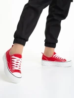 Tenisi dama rosii din material textil Lariah