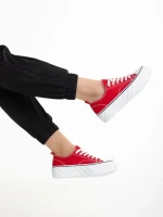 Tenisi dama rosii din material textil Lariah