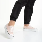 Tenisi dama roz din material textil Lariah