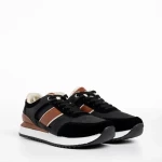 Pantofi sport barbati negri din piele ecologica Xavier