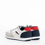 Pantofi sport barbati albi cu gri din material textil Vencil