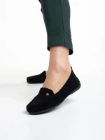 Mocasini dama negri din material textil Elmira