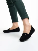 Mocasini dama negri din material textil Elmira