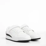 Pantofi sport barbati albi cu negru din piele ecologica Zaid