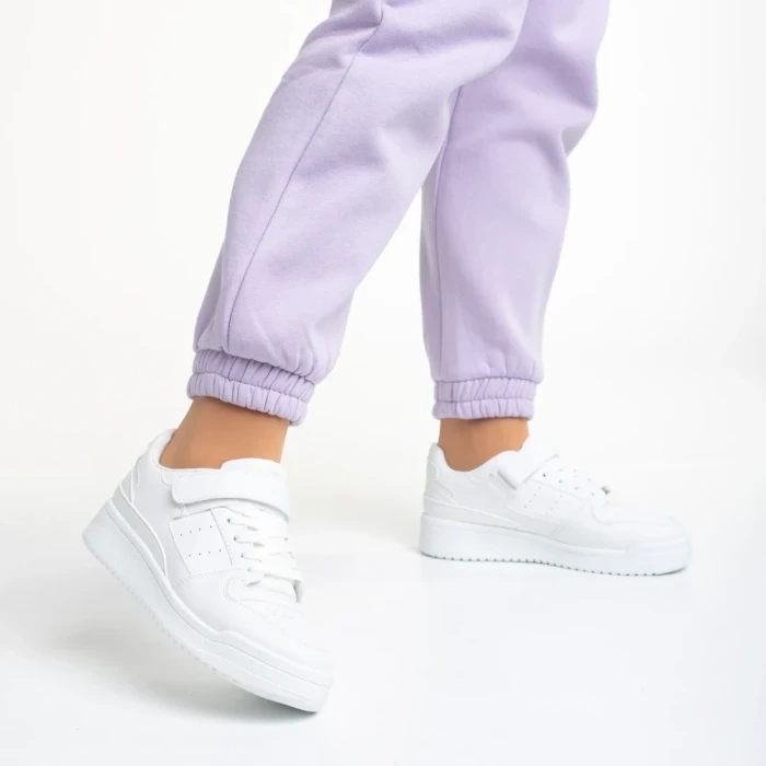 Pantofi sport dama albi din piele ecologica Colter