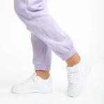 Pantofi sport dama albi din piele ecologica Colter